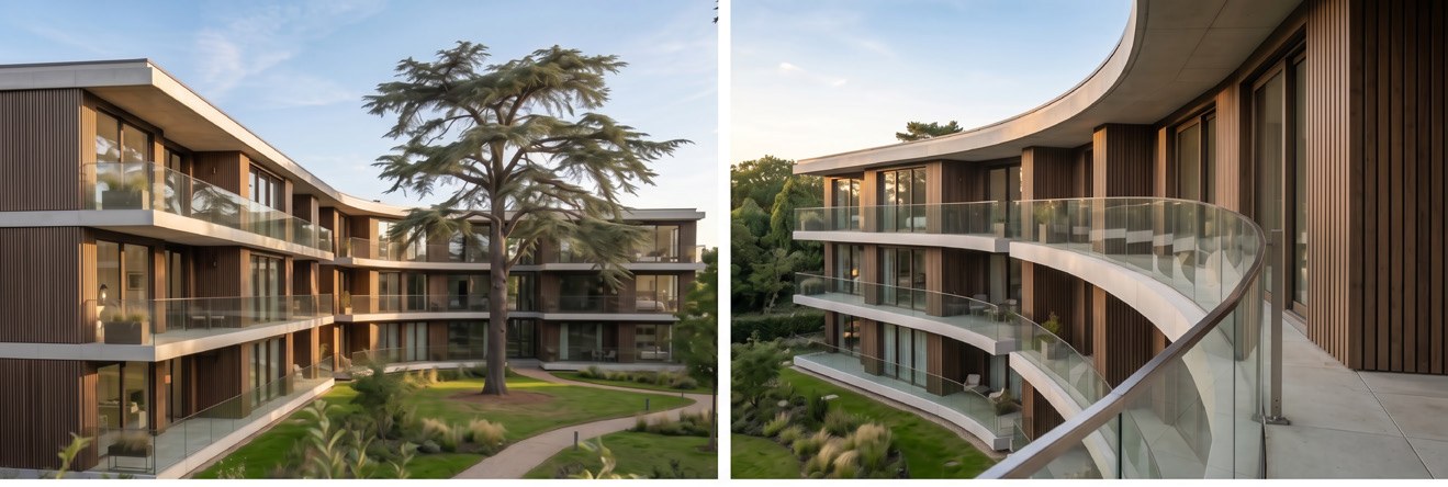 Immeuble de logements en PPE à Carouge, façades bois et loggias